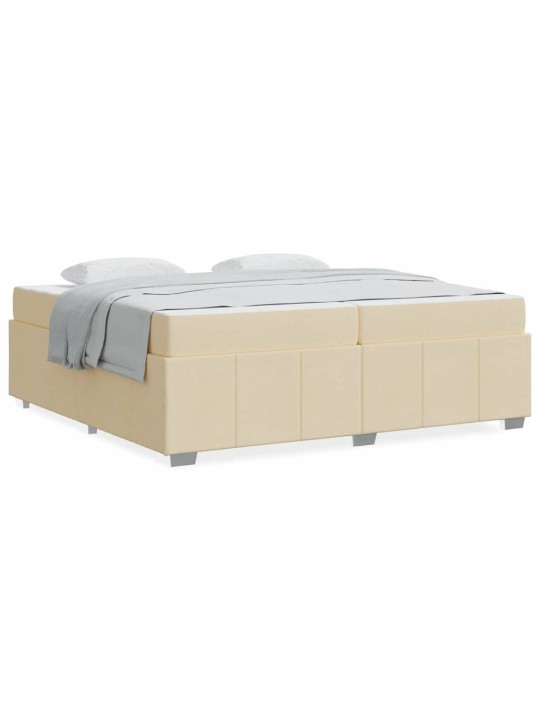 Gultas rāmis ar matraci krēmkrāsa 200 x 200 cm audums