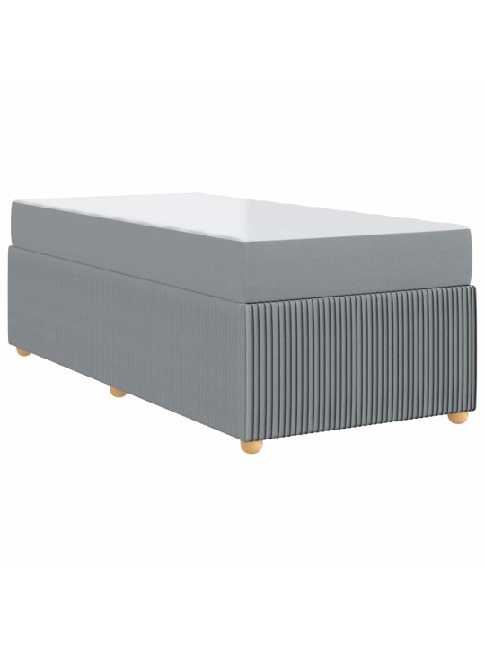 Gultas rāmis ar matraci gaiši pelēka 80 x 200 cm audums
