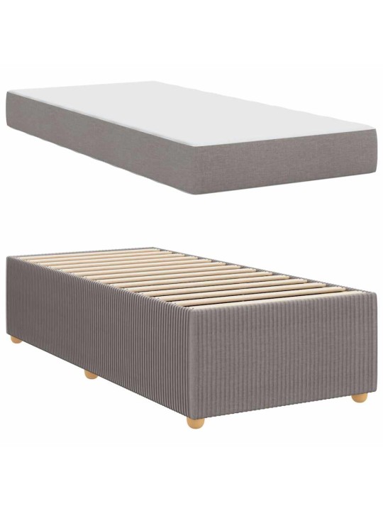 Gultas rāmis ar matraci pelēkbrūna 80 x 200 cm audums
