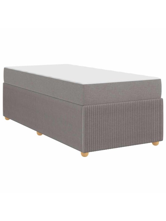 Gultas rāmis ar matraci pelēkbrūna 80 x 200 cm audums