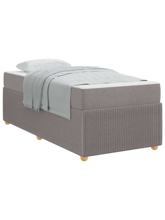 Gultas rāmis ar matraci pelēkbrūna 80 x 200 cm audums