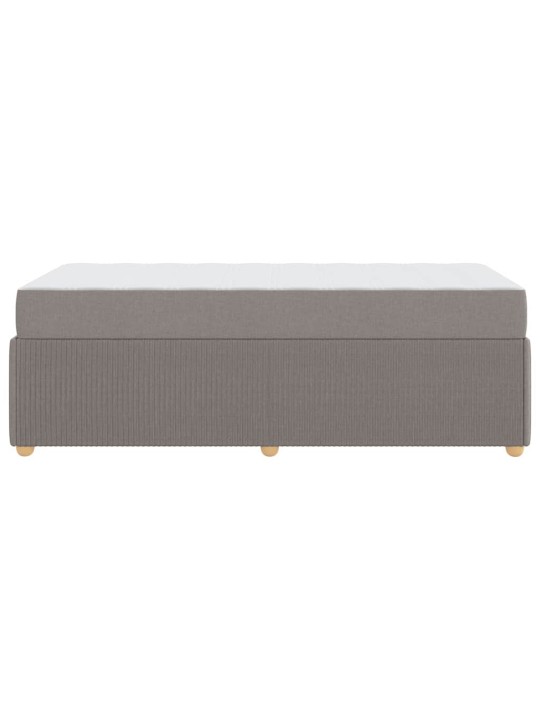 Gultas rāmis ar matraci pelēkbrūna 80 x 200 cm audums