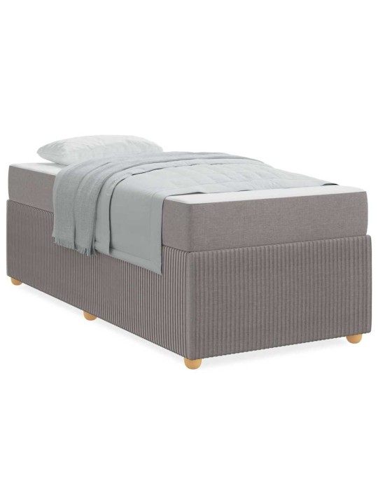Gultas rāmis ar matraci pelēkbrūna 80 x 200 cm audums