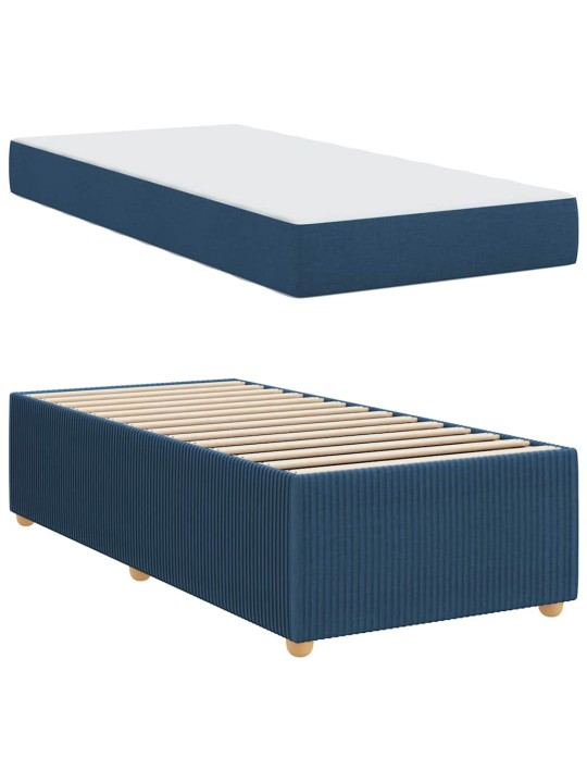 Gultas rāmis ar matraci ar matraci zila 80 x 200 cm audums
