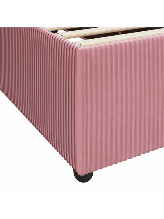 Gultas rāmis ar matraci ar matraci rozā 80 x 200 cm samts