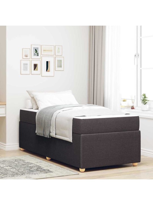 Gultas rāmis ar matraci tumši brūna 90 x 190 cm audums