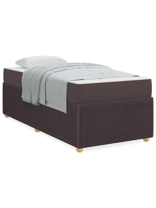 Gultas rāmis ar matraci tumši brūna 90 x 190 cm audums
