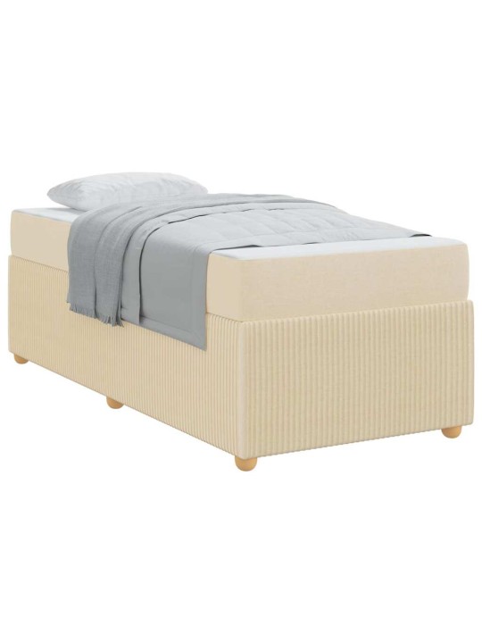 Gultas rāmis ar matraci ar matraci krēmkrāsa 90 x 190 cm audums
