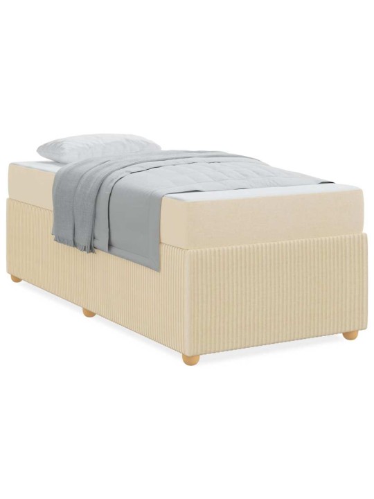 Gultas rāmis ar matraci ar matraci krēmkrāsa 90 x 190 cm audums