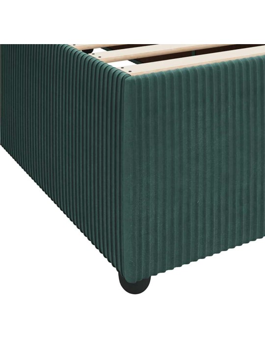Gultas rāmis ar matraci ar matraci tumši zaļa 90 x 190 cm samts