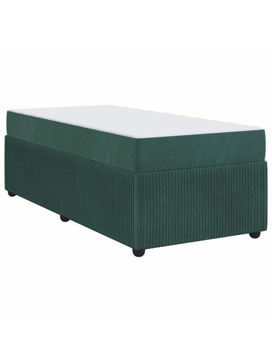 Gultas rāmis ar matraci ar matraci tumši zaļa 90 x 190 cm samts