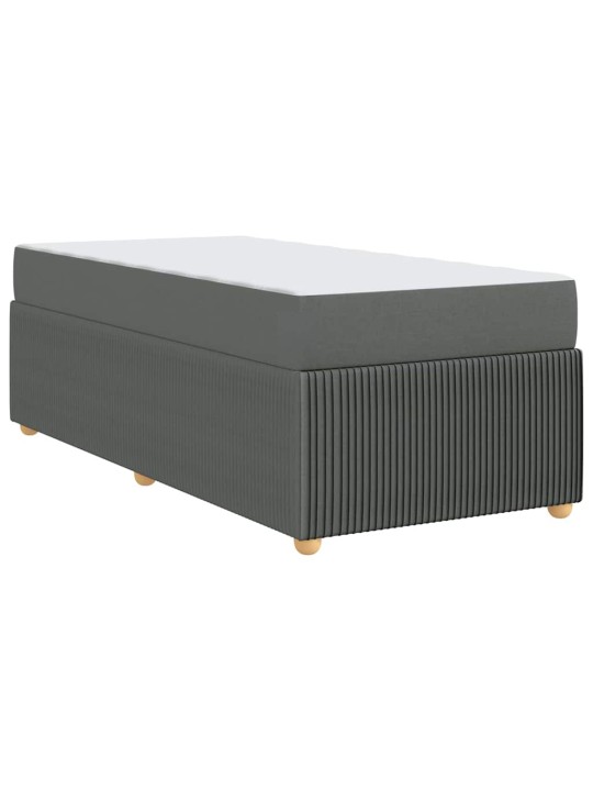 Gultas rāmis ar matraci tumši pelēka 90 x 200 cm audums