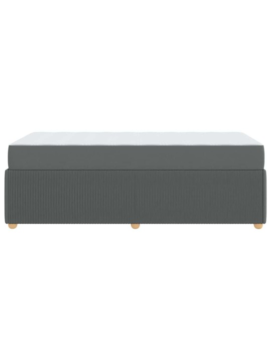 Gultas rāmis ar matraci tumši pelēka 90 x 200 cm audums