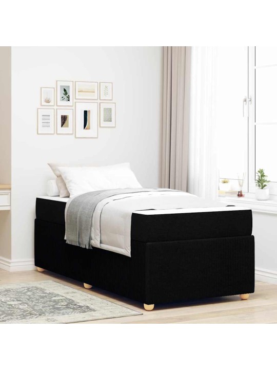 Gultas rāmis ar matraci ar matraci melna 90 x 200 cm audums
