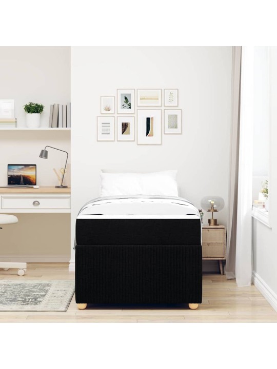 Gultas rāmis ar matraci ar matraci melna 90 x 200 cm audums