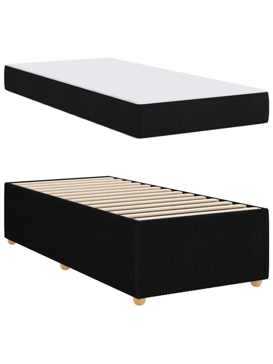 Gultas rāmis ar matraci ar matraci melna 90 x 200 cm audums