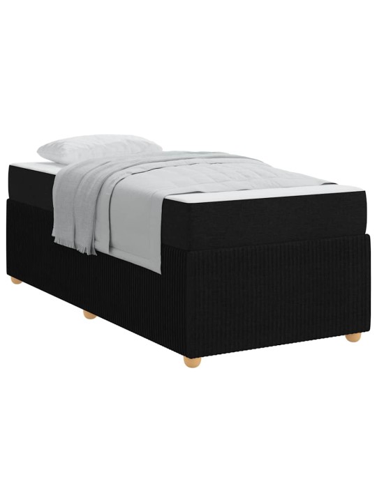 Gultas rāmis ar matraci ar matraci melna 90 x 200 cm audums