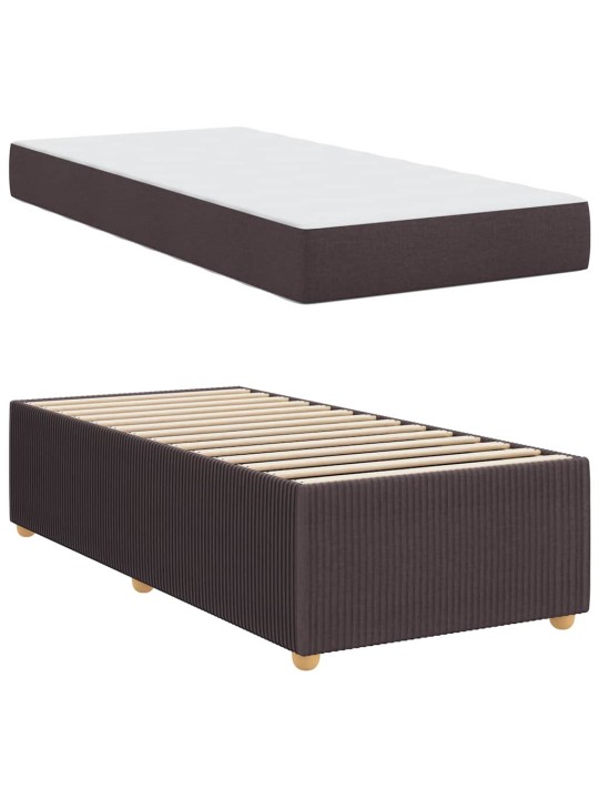 Gultas rāmis ar matraci tumši brūna 90 x 200 cm audums