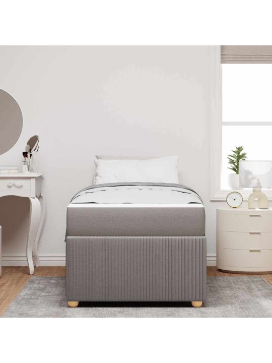 Gultas rāmis ar matraci pelēkbrūna 90 x 200 cm audums
