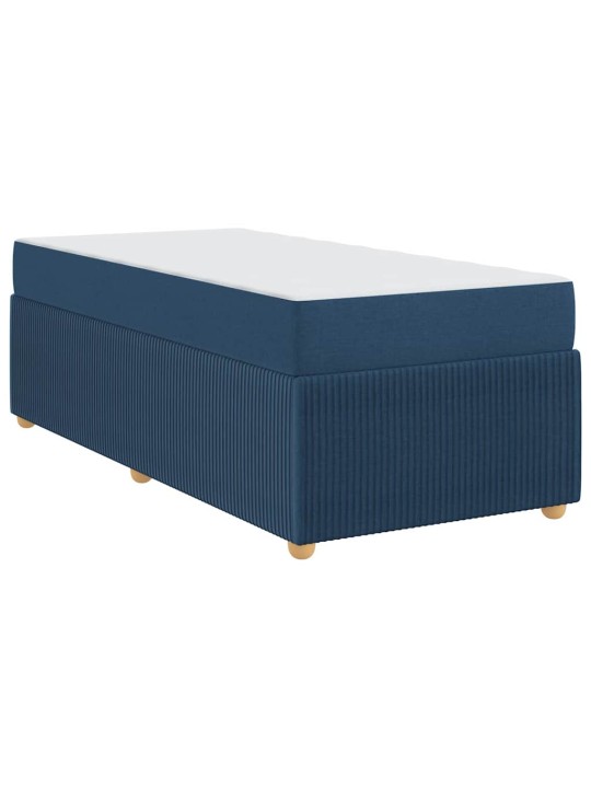 Gultas rāmis ar matraci ar matraci zila 90 x 200 cm audums
