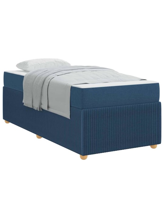 Gultas rāmis ar matraci ar matraci zila 90 x 200 cm audums