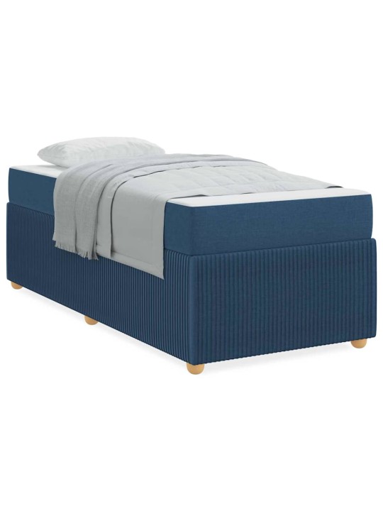 Gultas rāmis ar matraci ar matraci zila 90 x 200 cm audums