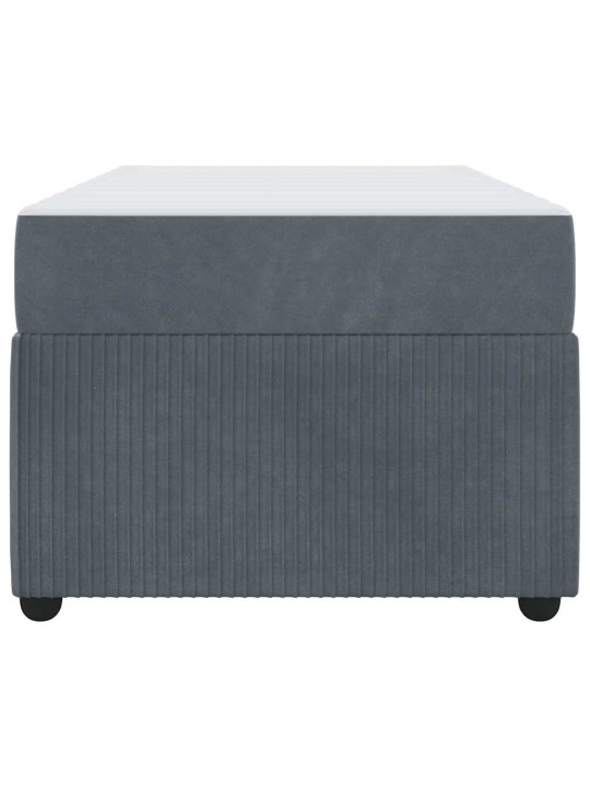 Gultas rāmis ar matraci tumši pelēka 90 x 200 cm samts