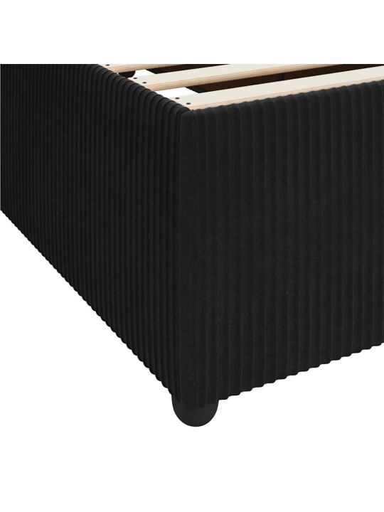 Gultas rāmis ar matraci ar matraci melna 90 x 200 cm samts