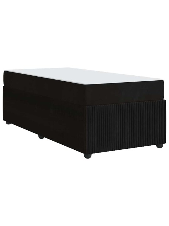 Gultas rāmis ar matraci ar matraci melna 90 x 200 cm samts