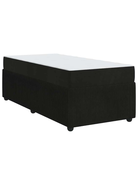 Gultas rāmis ar matraci ar matraci melna 90 x 200 cm samts