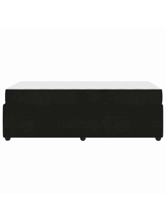 Gultas rāmis ar matraci ar matraci melna 90 x 200 cm samts