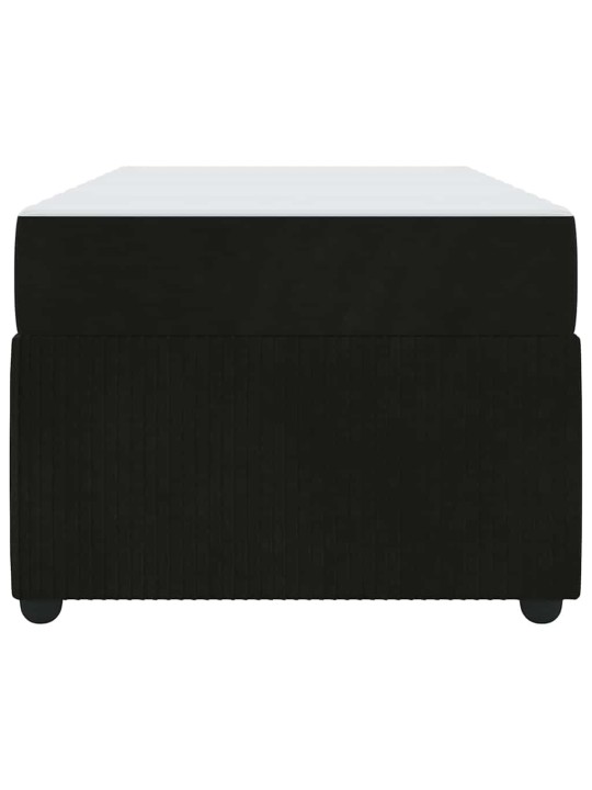 Gultas rāmis ar matraci ar matraci melna 100 x 200 cm samts
