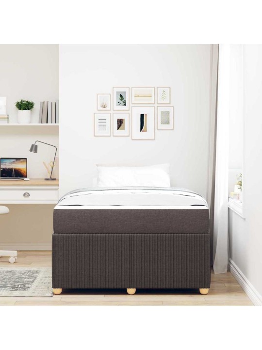 Gultas rāmis ar matraci tumši brūna 120 x 190 cm audums