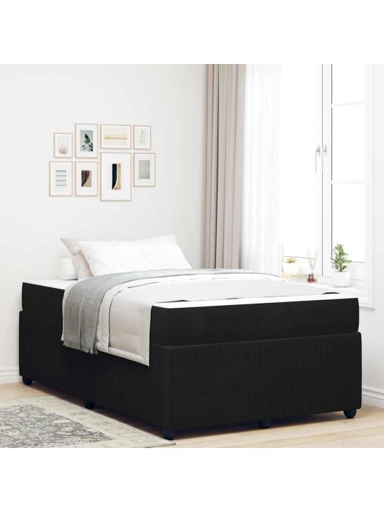 Gultas rāmis ar matraci ar matraci melna 120 x 190 cm samts