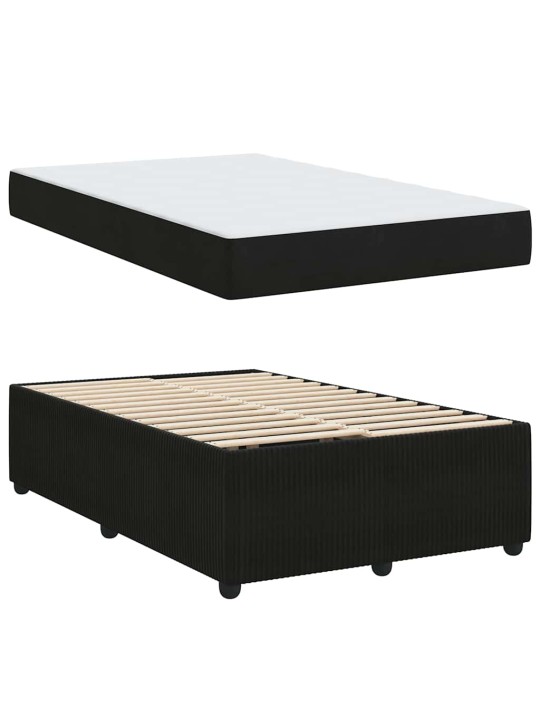 Gultas rāmis ar matraci ar matraci melna 120 x 190 cm samts