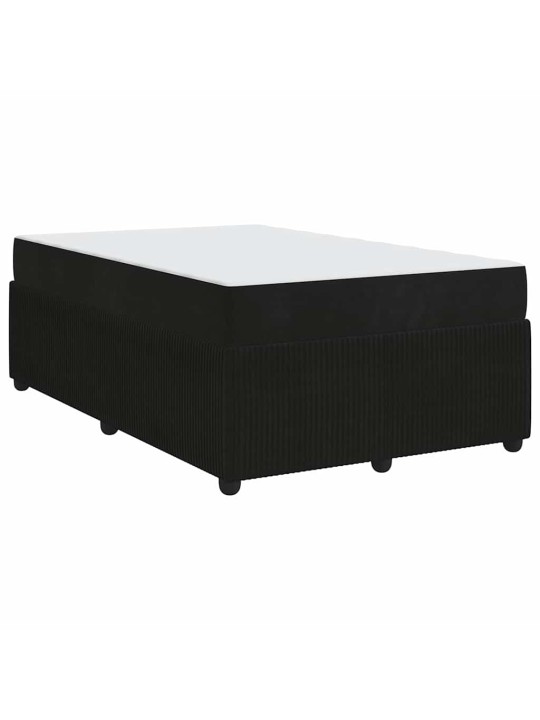 Gultas rāmis ar matraci ar matraci melna 120 x 190 cm samts