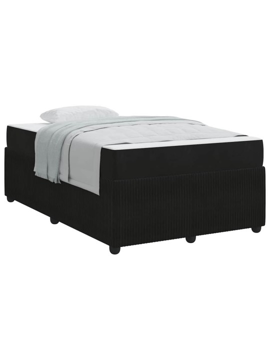 Gultas rāmis ar matraci ar matraci melna 120 x 190 cm samts