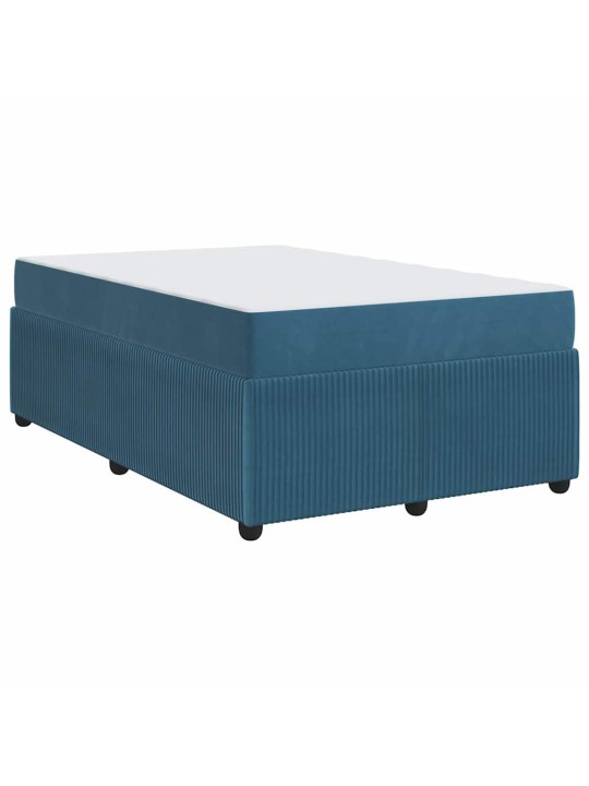 Gultas rāmis ar matraci ar matraci zila 120 x 190 cm samts