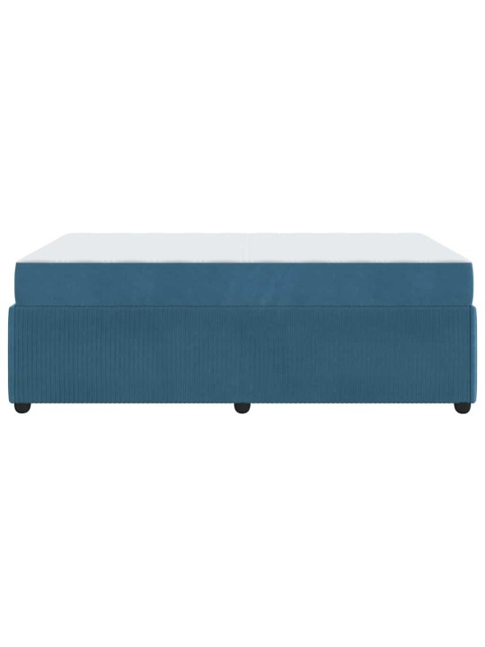 Gultas rāmis ar matraci ar matraci zila 120 x 190 cm samts
