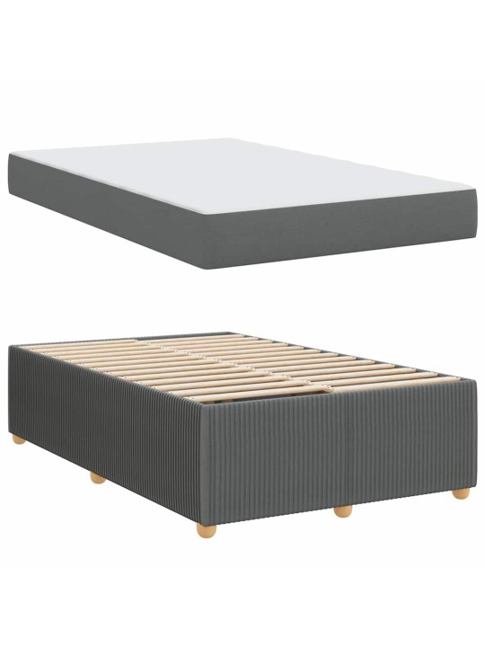 Gultas rāmis ar matraci tumši pelēka 120 x 200 cm audums