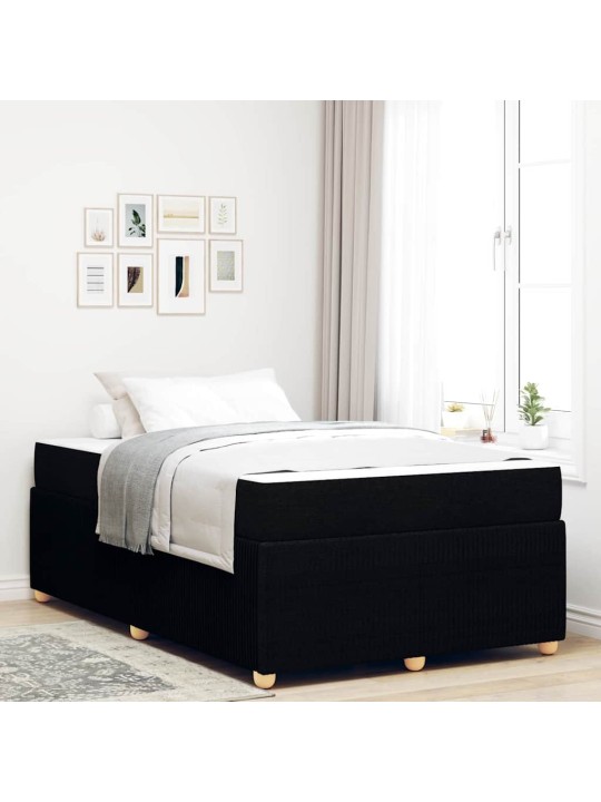 Gultas rāmis ar matraci ar matraci melna 120 x 200 cm audums