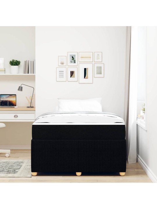 Gultas rāmis ar matraci ar matraci melna 120 x 200 cm audums