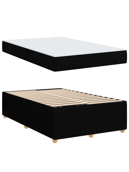 Gultas rāmis ar matraci ar matraci melna 120 x 200 cm audums