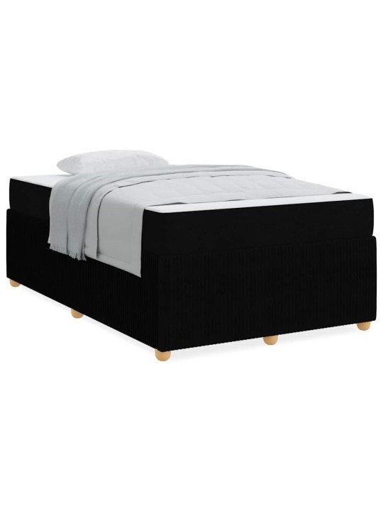 Gultas rāmis ar matraci ar matraci melna 120 x 200 cm audums