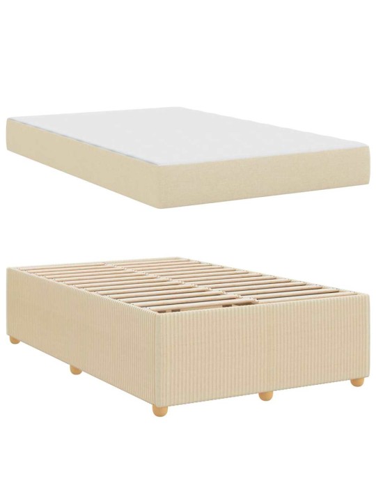Gultas rāmis ar matraci krēmkrāsa 120 x 200 cm audums
