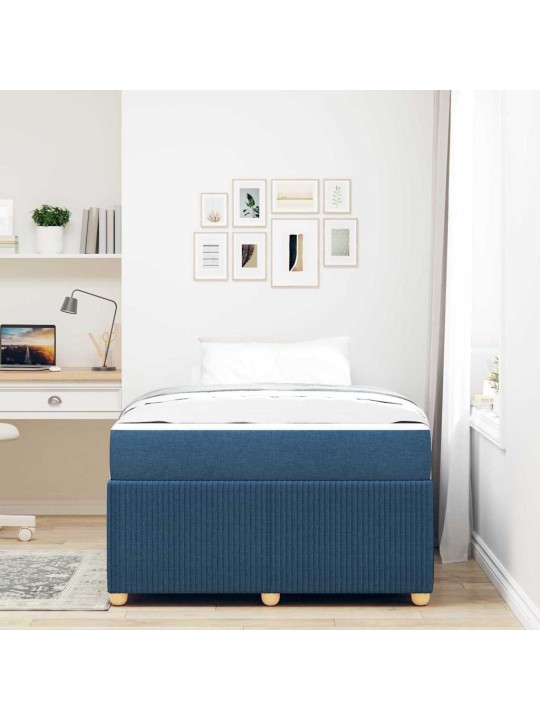 Gultas rāmis ar matraci ar matraci zila 120 x 200 cm audums