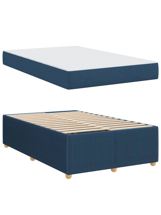 Gultas rāmis ar matraci ar matraci zila 120 x 200 cm audums