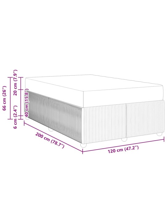 Gultas rāmis ar matraci ar matraci melna 120 x 200 cm samts