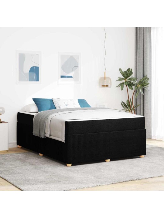 Gultas rāmis ar matraci ar matraci melna 140 x 200 cm audums