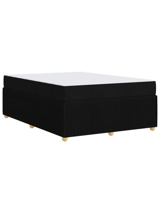 Gultas rāmis ar matraci ar matraci melna 140 x 200 cm audums